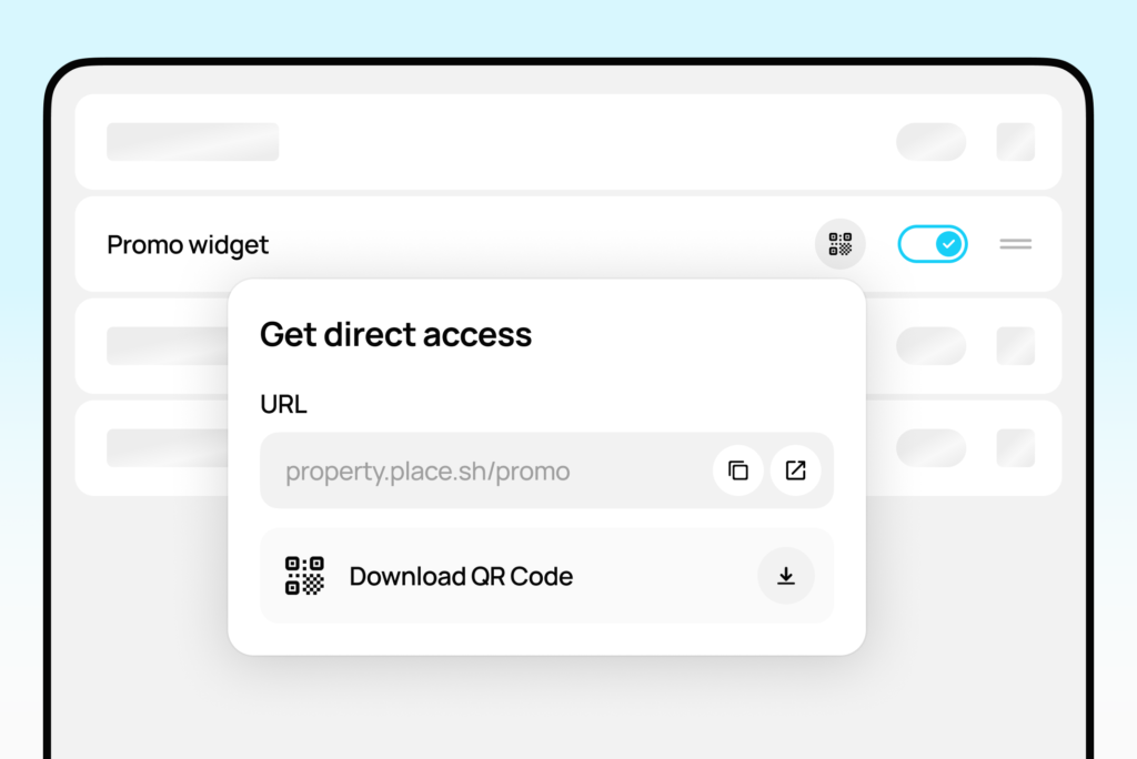 New feature: Custom links and QR codes for widgets - SmartHotel